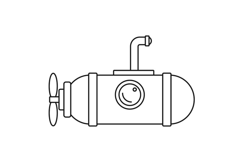 small-submarine-icon-outline-style
