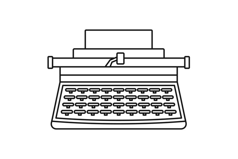 old-typewriter-icon-outline-style