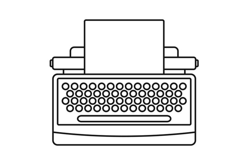 round-button-typewriter-icon-outline-style