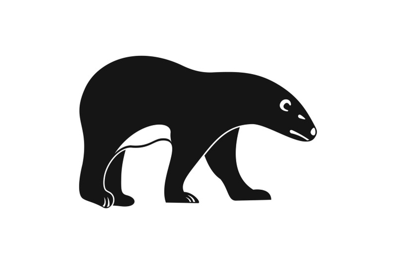 walking-polar-bear-icon-simple-style