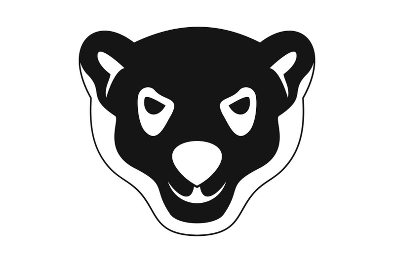 head-of-furious-polar-bear-icon-simple-style