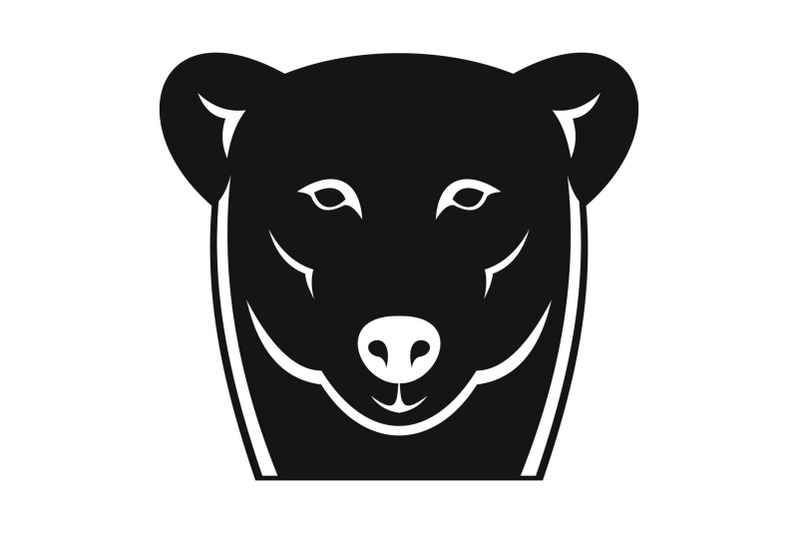 head-female-polar-bear-icon-simple-style