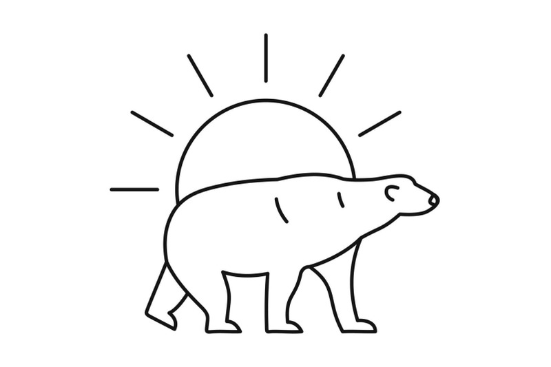 polar-bear-on-sun-logo-outline-style