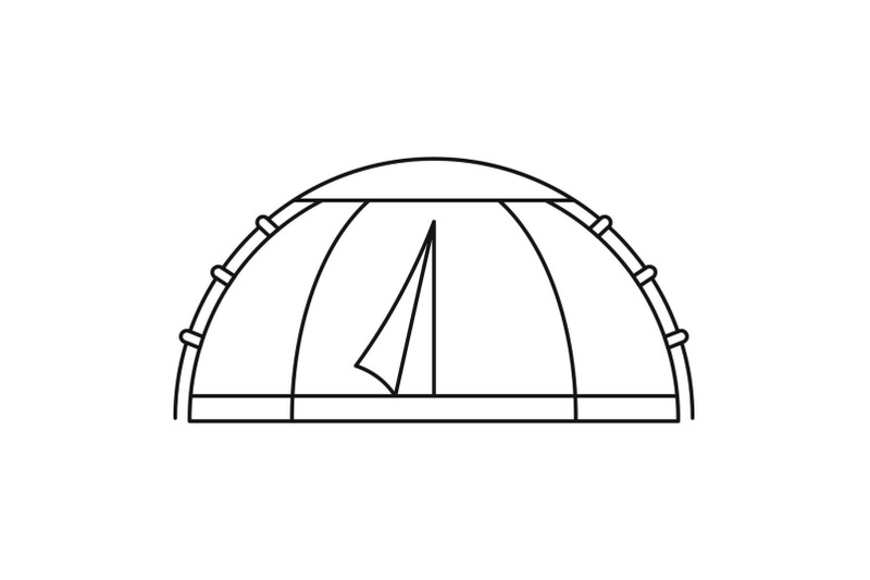 camp-round-tent-icon-outline-style