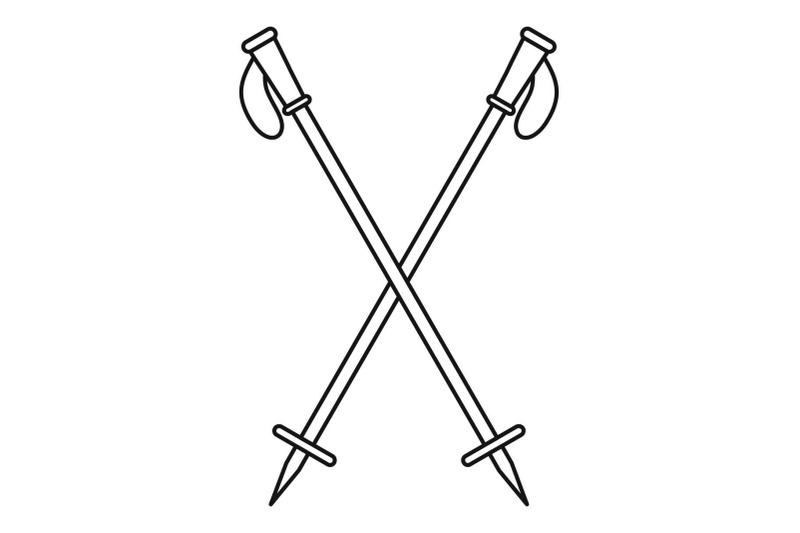 nord-walk-sticks-icon-outline-style