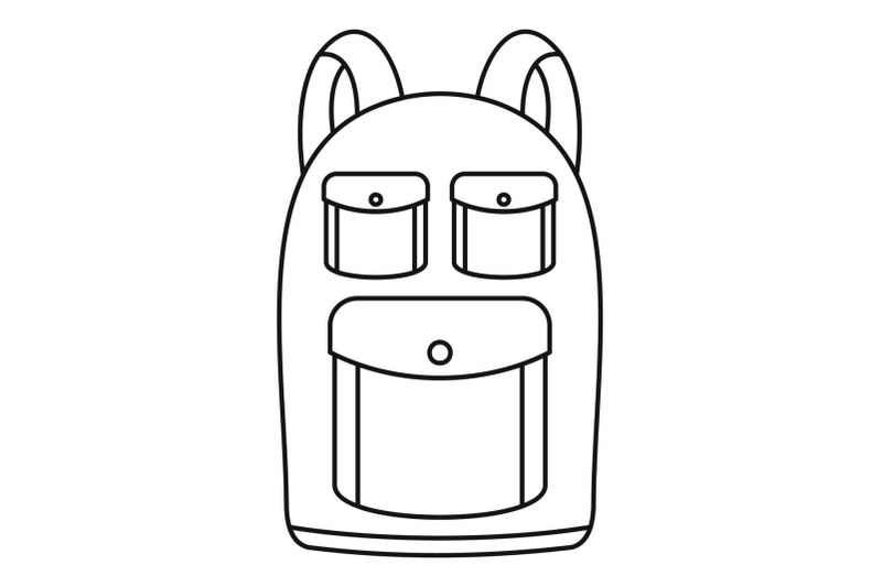 camp-backpack-icon-outline-style
