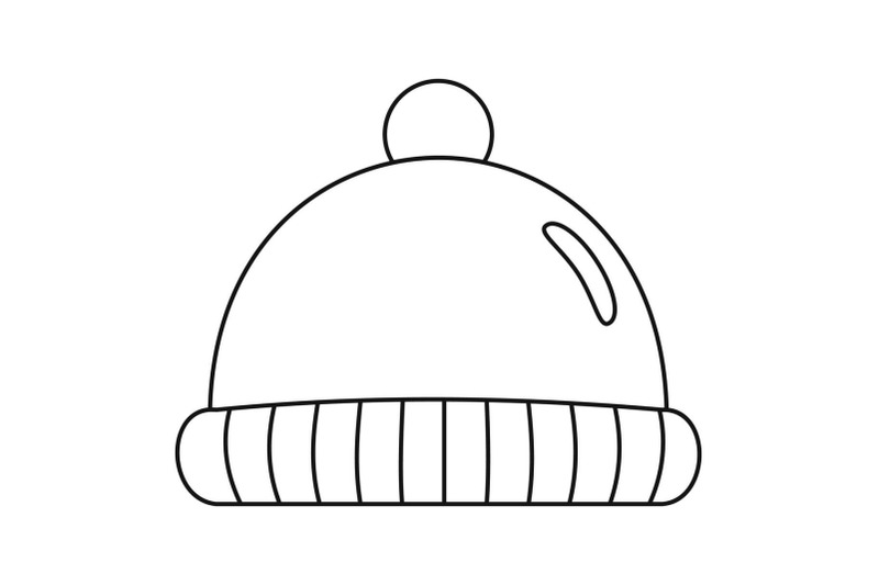 winter-hat-icon-outline-style