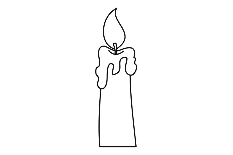 burning-candle-icon-outline-style