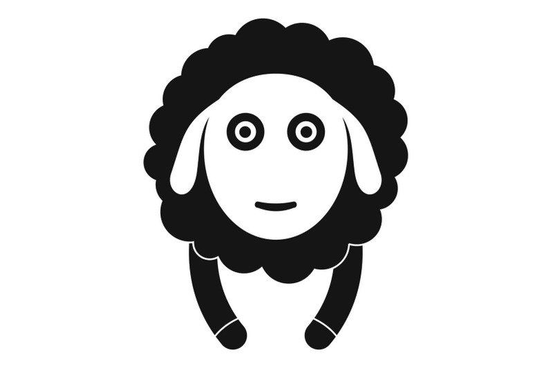 front-face-sheep-icon-simple-style