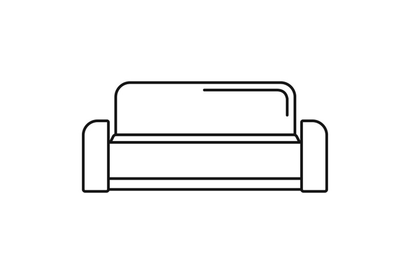 low-sofa-icon-outline-style