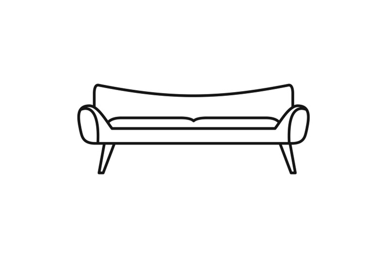 room-sofa-icon-outline-style