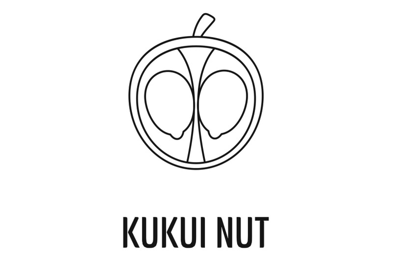 kukui-nut-icon-outline-style