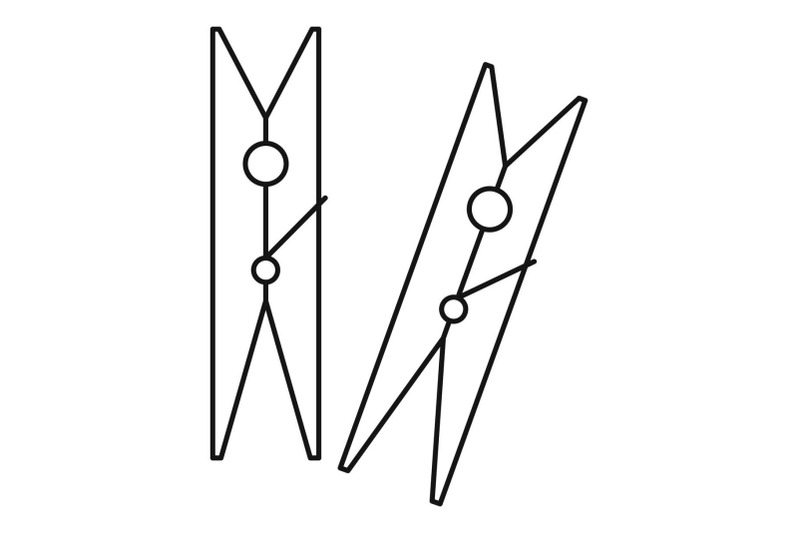 clothes-pegs-icon-outline-style