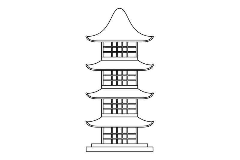 japan-temple-icon-outline-style