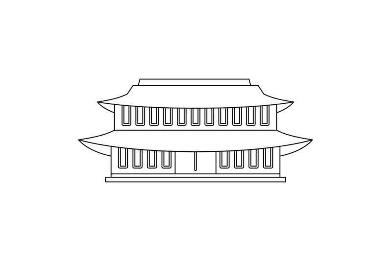 China temple icon, outline style By Anatolir56 | TheHungryJPEG.com