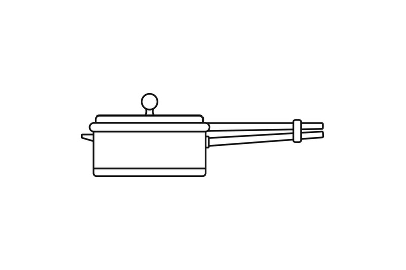 new-saucepan-icon-outline-style