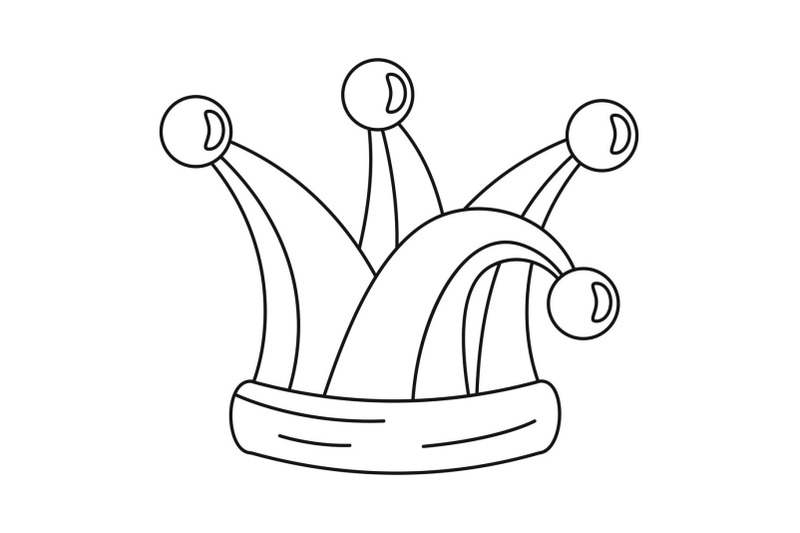 clown-hat-bells-icon-outline-style