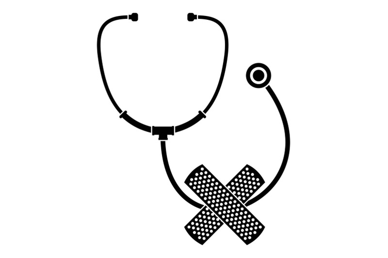 stethoscope-cross-bandage-icon-simple-style