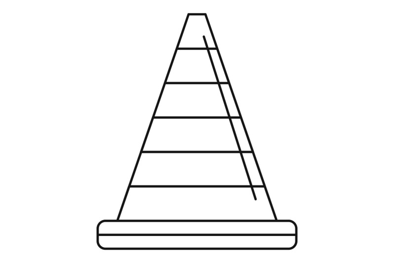 road-cone-icon-outline-style