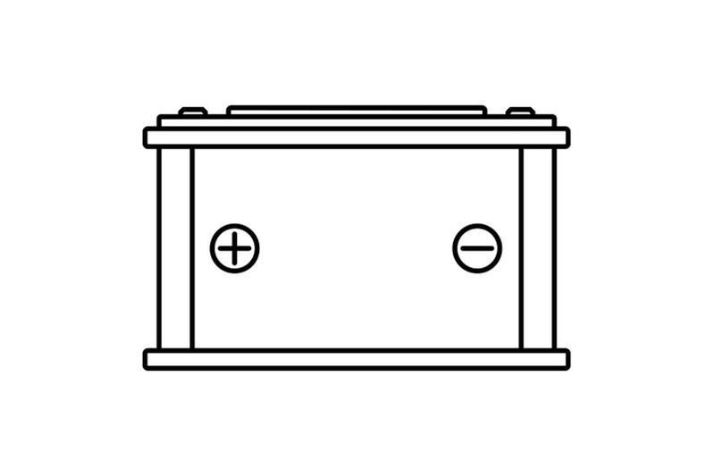 car-battery-icon-outline-style