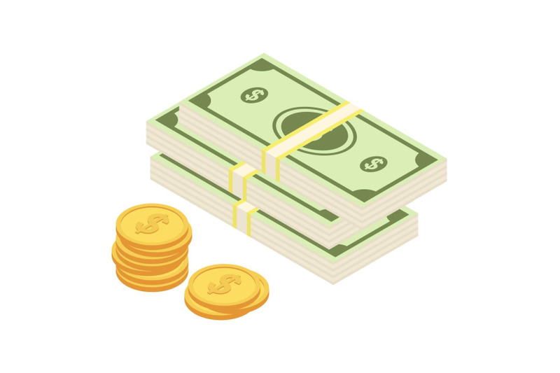 dollar-coins-icon-isometric-style