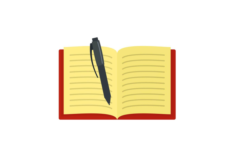 open-notebook-icon-flat-style