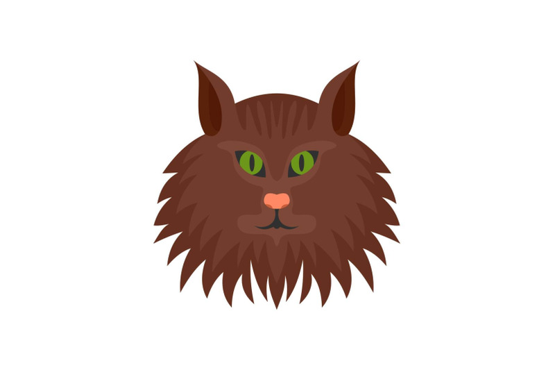 cat-head-icon-flat-style