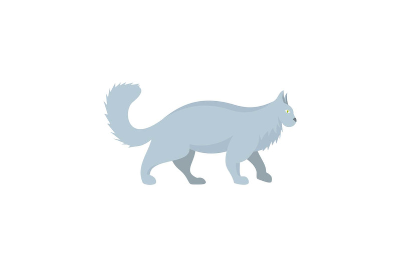 grey-cat-icon-flat-style