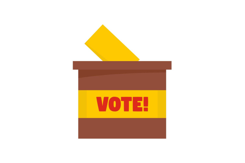 wood-vote-box-icon-flat-style