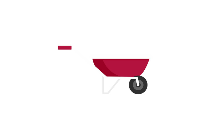 one-wheel-barrow-icon-flat-style