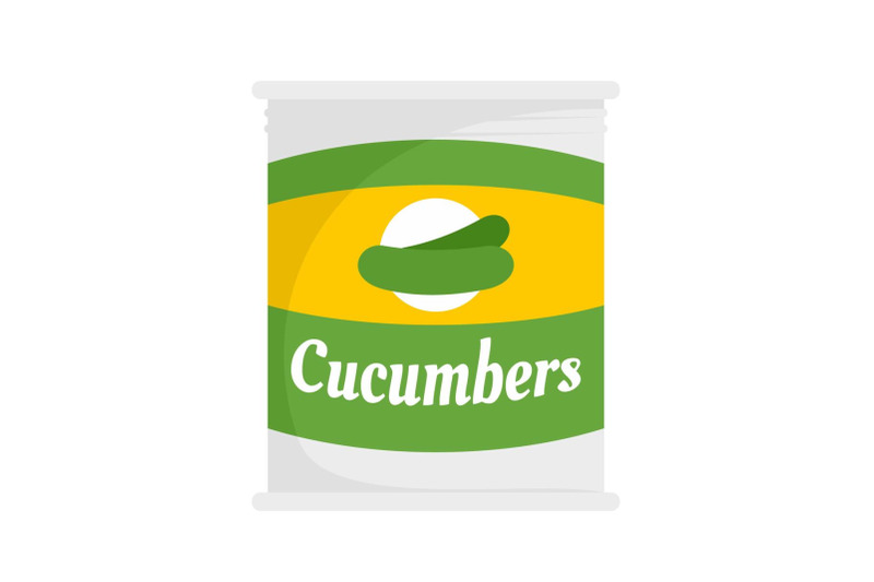 cucumbers-tin-can-icon-flat-style