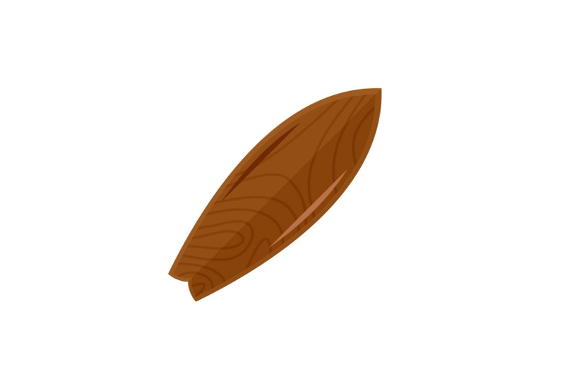 old-wood-surfboard-icon-flat-style