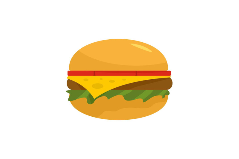 american-burger-icon-flat-style