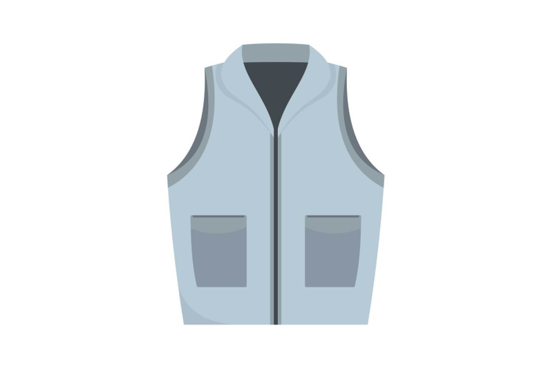 grey-vest-icon-flat-style