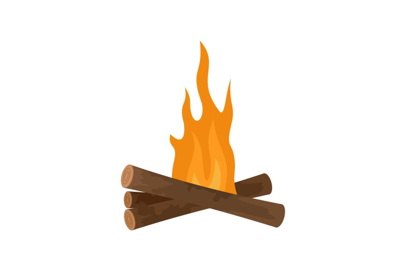 start-fire-camp-icon-flat-style