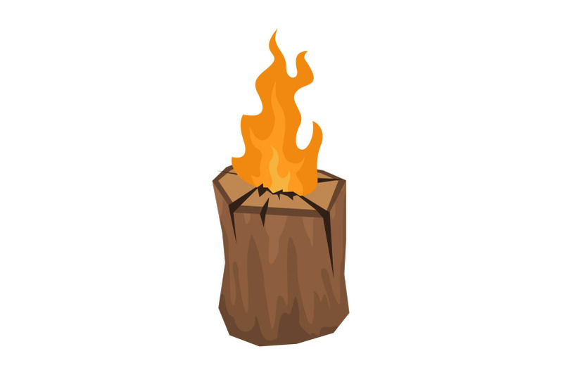tree-wood-fire-icon-flat-style