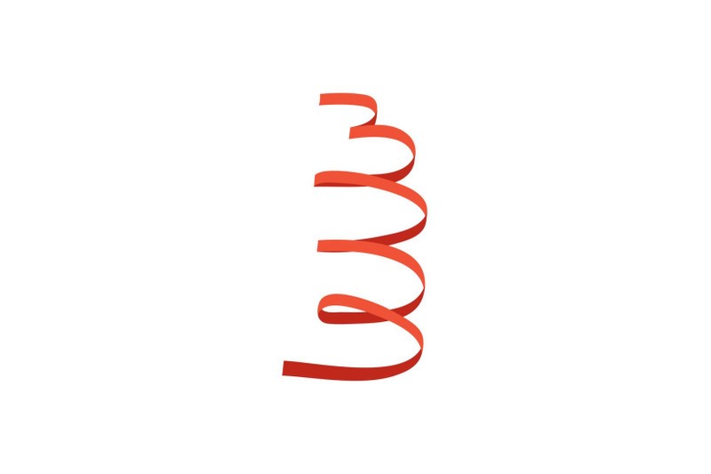 orange-curly-ribbon-icon-flat-style