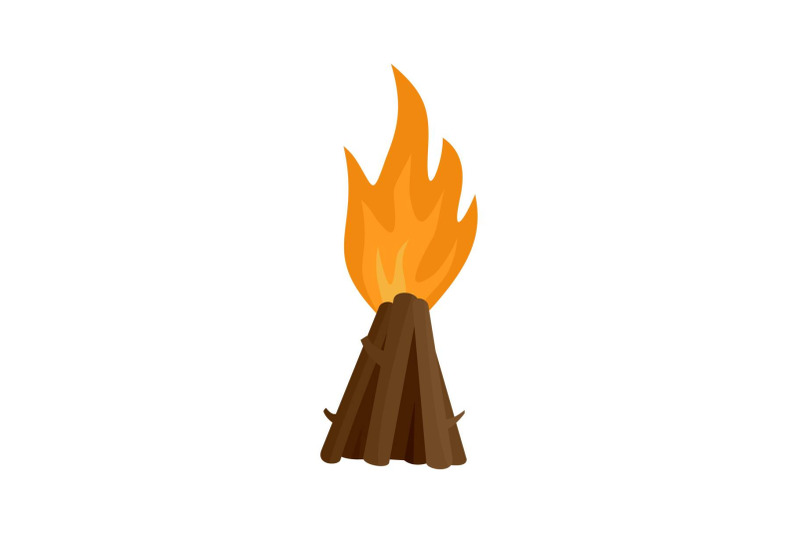 tepee-fire-icon-flat-style