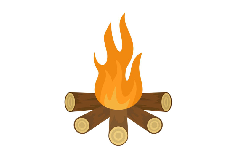 star-camp-fire-icon-flat-style