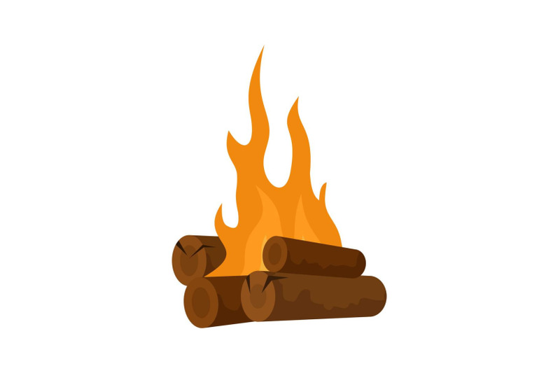 long-camp-fire-icon-flat-style