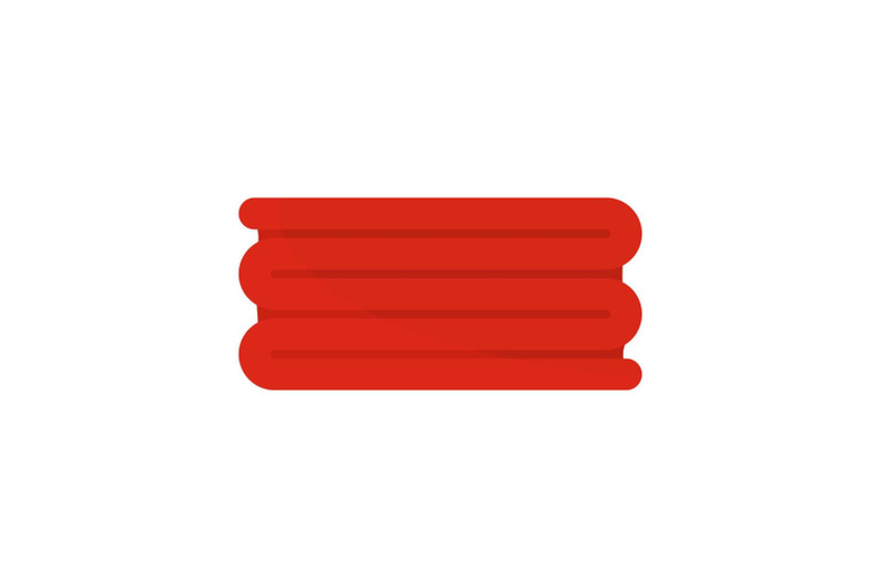 red-big-towel-icon-flat-style