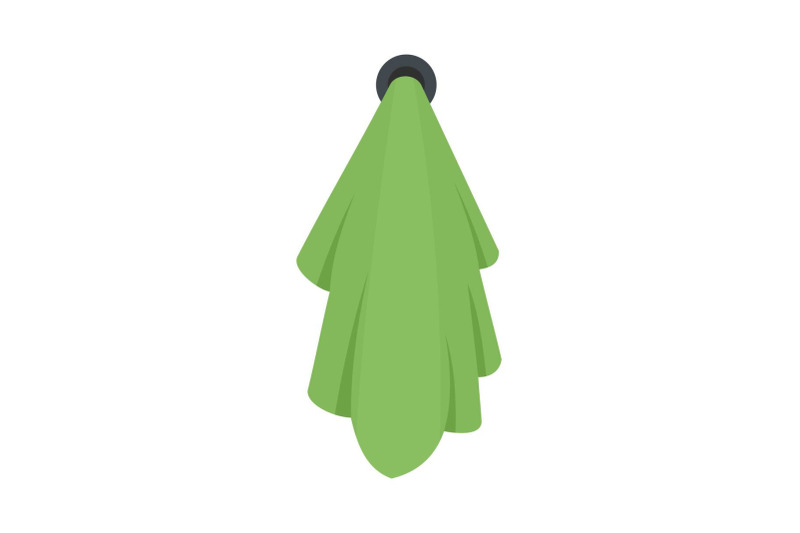 green-towel-icon-flat-style