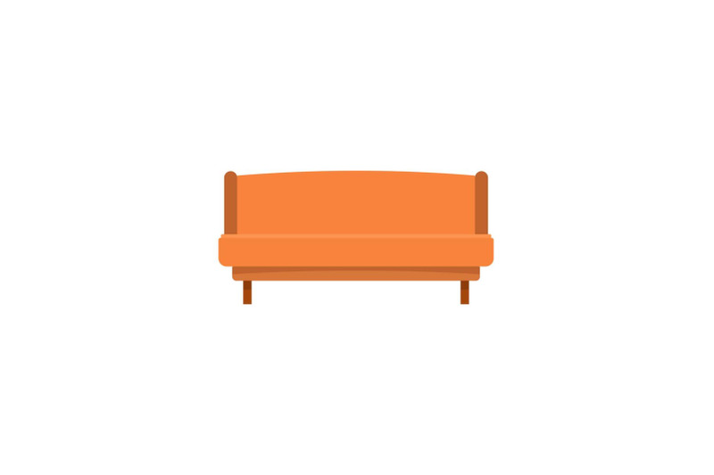 orange-small-sofa-icon-flat-style