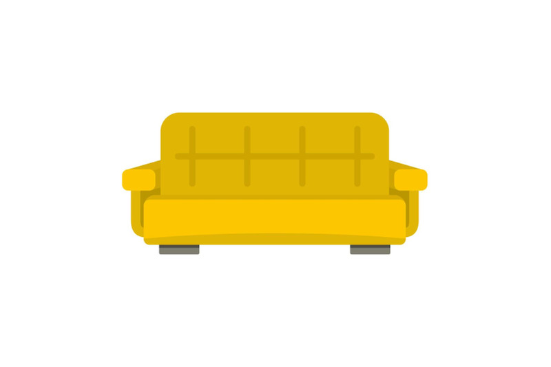 yellow-sofa-icon-flat-style