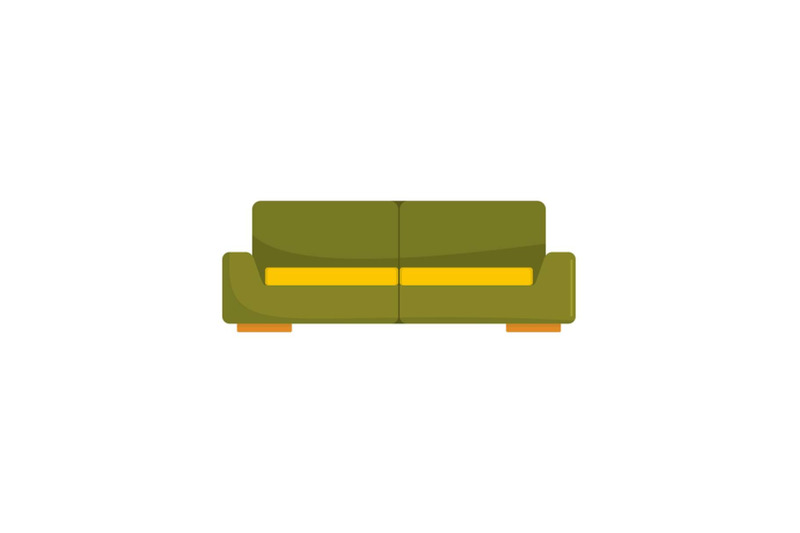 green-modern-sofa-icon-flat-style