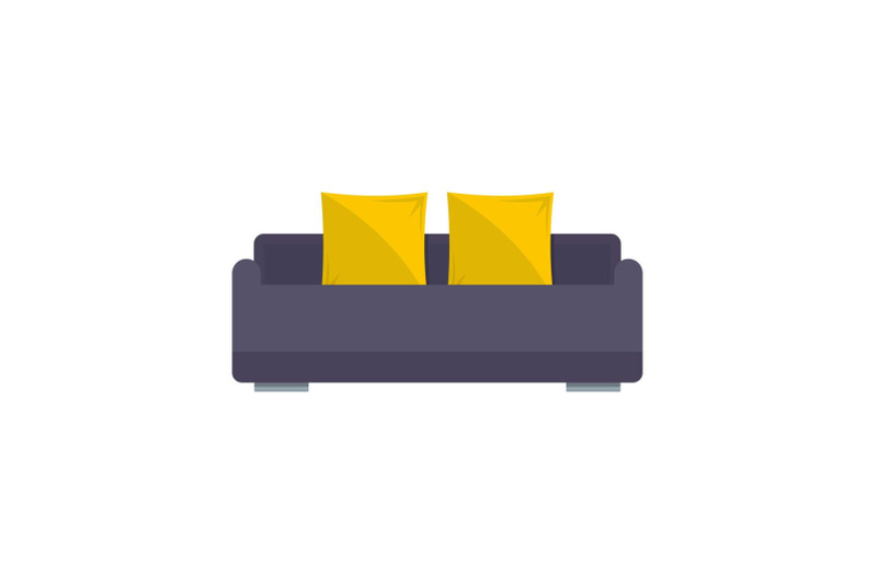 english-roll-sofa-icon-flat-style