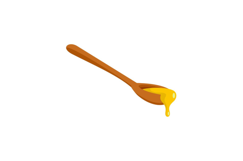 honey-wood-spoon-icon-flat-style