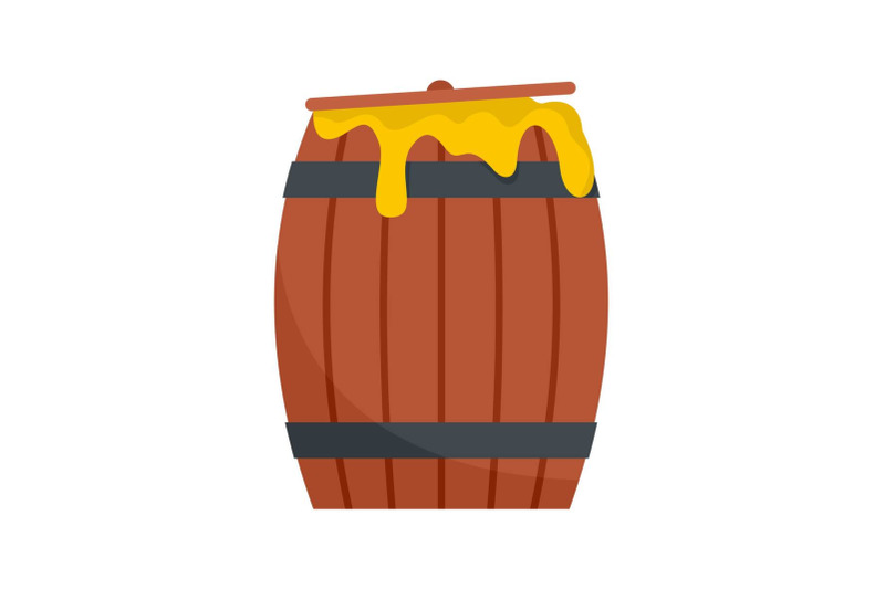 wood-honey-barrel-icon-flat-style