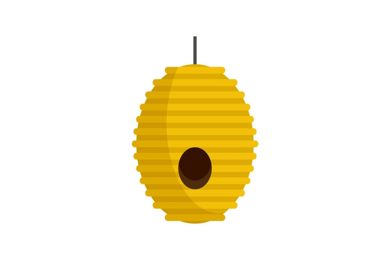 tree-bee-house-icon-flat-style