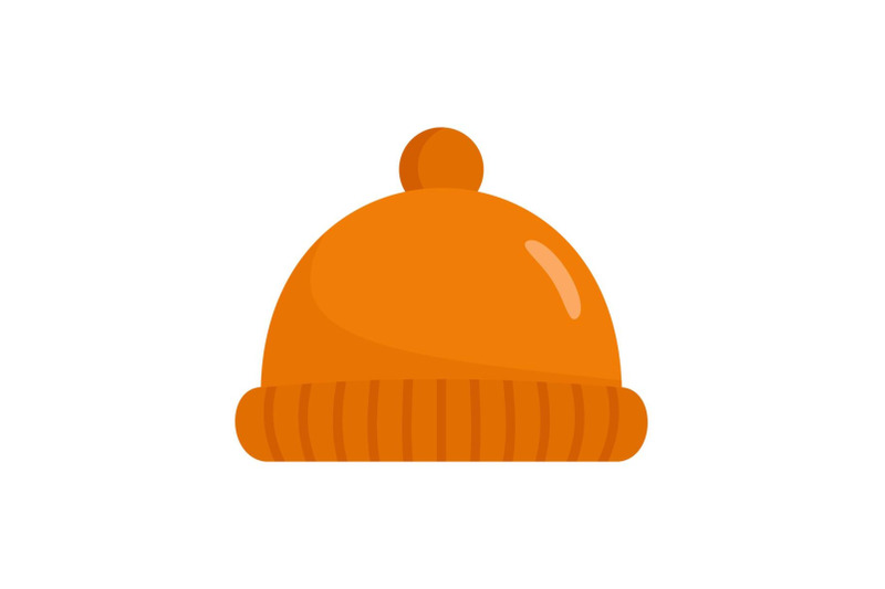 orange-winter-hat-icon-flat-style